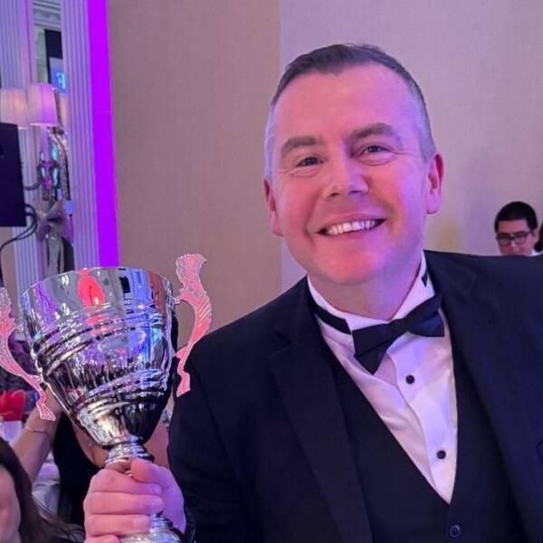 Kevin Clarke with winning cup